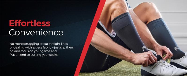 MediCaptain Pre-Cut Soccer Sleeve Socks for Adults and Youth, Companion for Soccer Grip Socks, Securely Holds Shin Guards