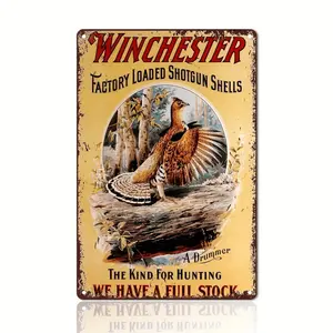 Vintage Style Winchester Factory Loaded Shotgun Shells Metal Sign for Hunting Enthusiasts