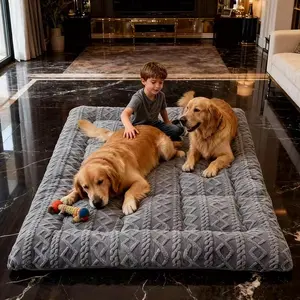 Super Large Thickened Winter Warm Dog Bed - Heavy-Duty Non-Slip Washable Pet Mat Suitable for Large Dogs, All Dog Breeds (X-Small to XL), /Outdoor Use in Living Room, - Luxury Thickened for Multi-Pet Households