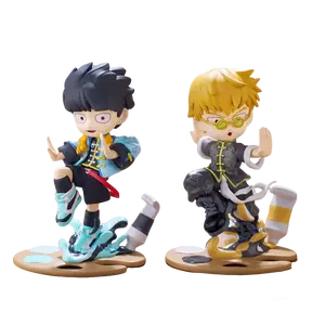 Mob Psycho 100 Anime Figures Gk Reigen Arataka Q Edition Kawaii Sitting Palm Series Model Doll Desktop Ornament Collectible Gift