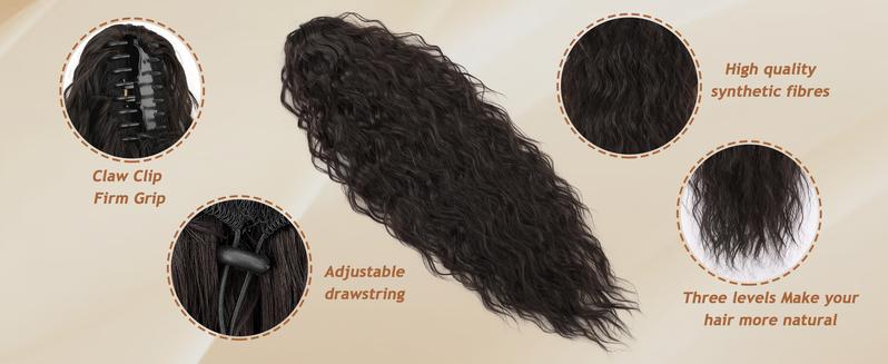 AISI HAIR Ponytail Extension Drawstring Ponytail Hair Extensions for Women Long Wavy Synthetic Hairpiece for Daily Party Use Hairextensions Styling