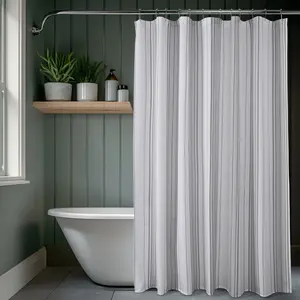 Half Price Drapes Striped Blossom Printed Shower Curtain Half Price Drapes Striped Blossom Printed Shower Curtain