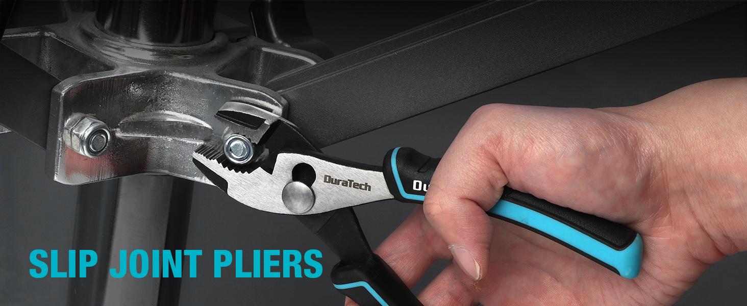 #JumpstartSale DURATECH 7-Piece Pliers Set with Rolling Pouch, Premium Cr-Ni Construction (10", 8" Groove Joint Pliers, 8", 6" Long Needle Nose, 8" Linesman, 6" Slip Joint, 6" Diagonal) for Basic Repair