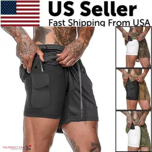 Mens Shorts Elasticated Waist Jogging Shorts Gym Workout Shorts Fitness Running