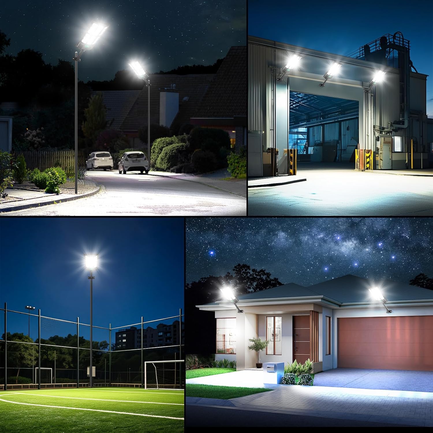 cvcpbu Newest Solar Street Light IP65 Waterproof Eco-Friendly Lighting with Motion Sensor & Remote Control 360 SMD LEDs Adjustable Angle Dusk to Dawn for Commercial Areas