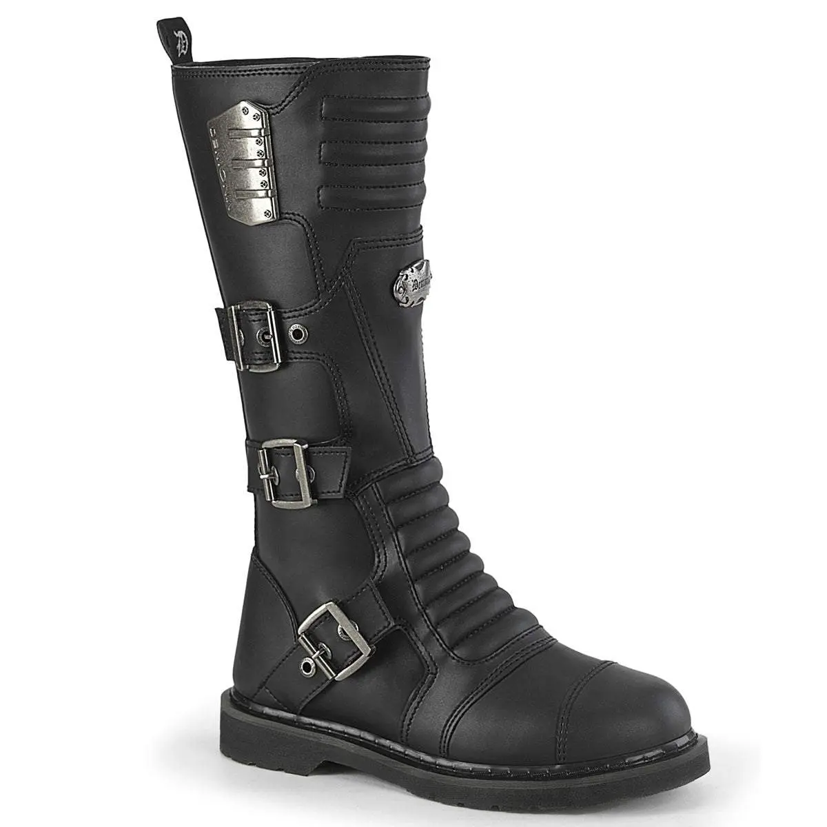 Demonia Men's Bolt-405 Black Vegan Leather Ankle Boots