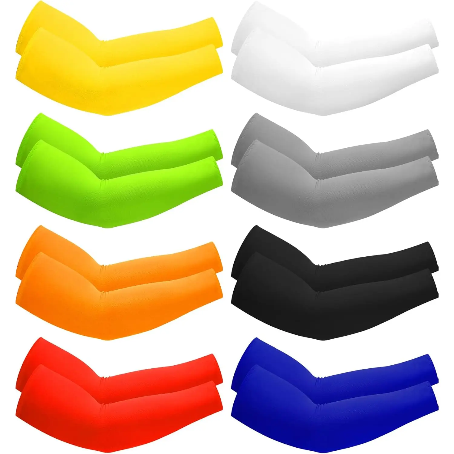 Unisex 8-Pair UV Sun Protection Outdoor Arm Sleeves, Cooling Compression Breathable Covers, Moisture-Wicking Snug Fit for Sports & Outdoor Use, Outdoor Arm Sleeve