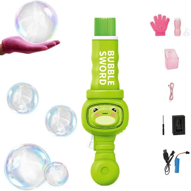 Smoke & Elastic Magic Wand, New  Rechargeable Automatic Bubble Maker,FogBubble Machine,Interactive ElasticBubble Fog Wand with Gloves,for Parties Outdoor Interactive Fun
