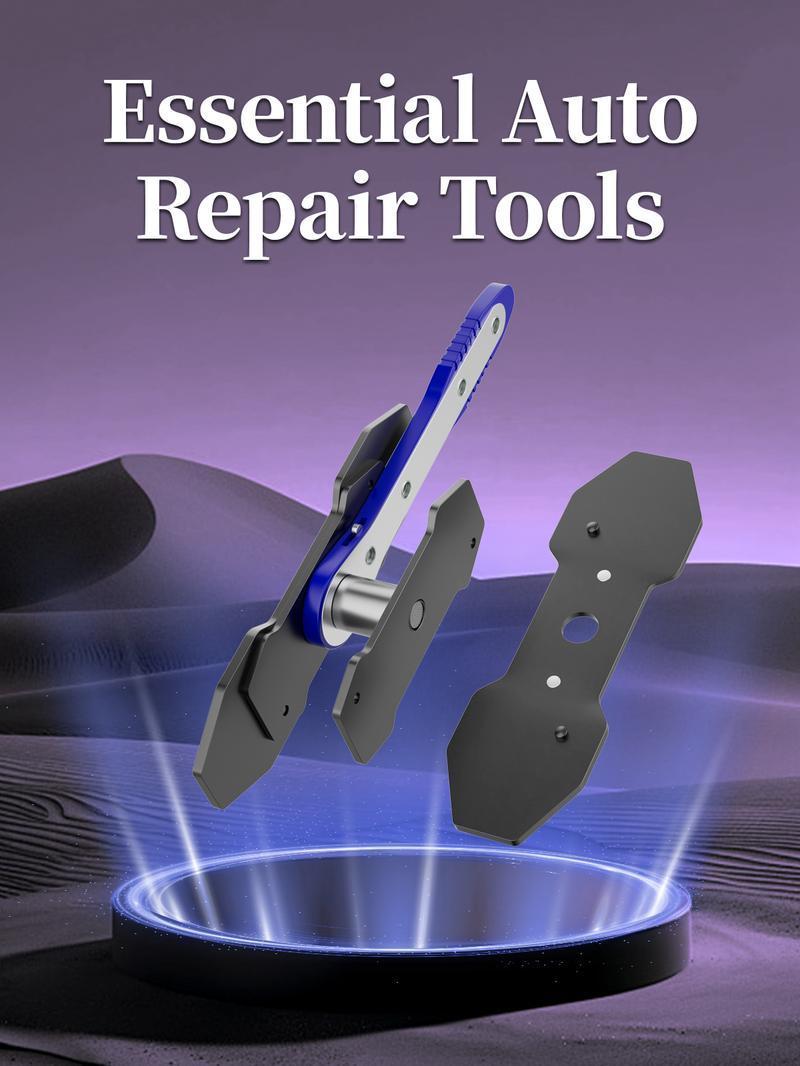 Heavy-Duty Brake Caliper Piston Press Tool - 360° Swing Ratchet Hand Wrench with Car Brake Pad Spreader, Universal Expander for Single, Twin, and Quad Piston Disc Brakes, Fast Brake Repair Tool for DIYers and Mechanics Truck Vehicle