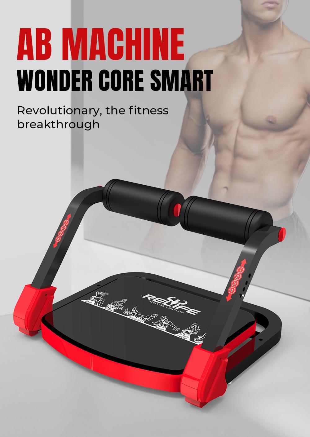 Relifesports Sit-Up Exercise Equipment Ab Core Trainer, Ab Crunch Machine Roll-up Machine, Abdominal Workout Machine for Home Gym, Core Ab Exercise System Trainer, Ab Workout Equipment for Home Exercise