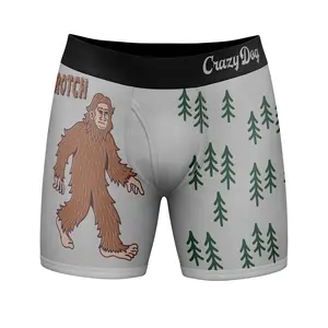 Mens Sascrotch Boxer Briefs Funny Saying Big Foot Joke Graphic Novelty Underwear for Guys Funny Graphic Boxers Dad Joke  Funny Sarcastic  Mens Novelty Boxer Briefs Grey