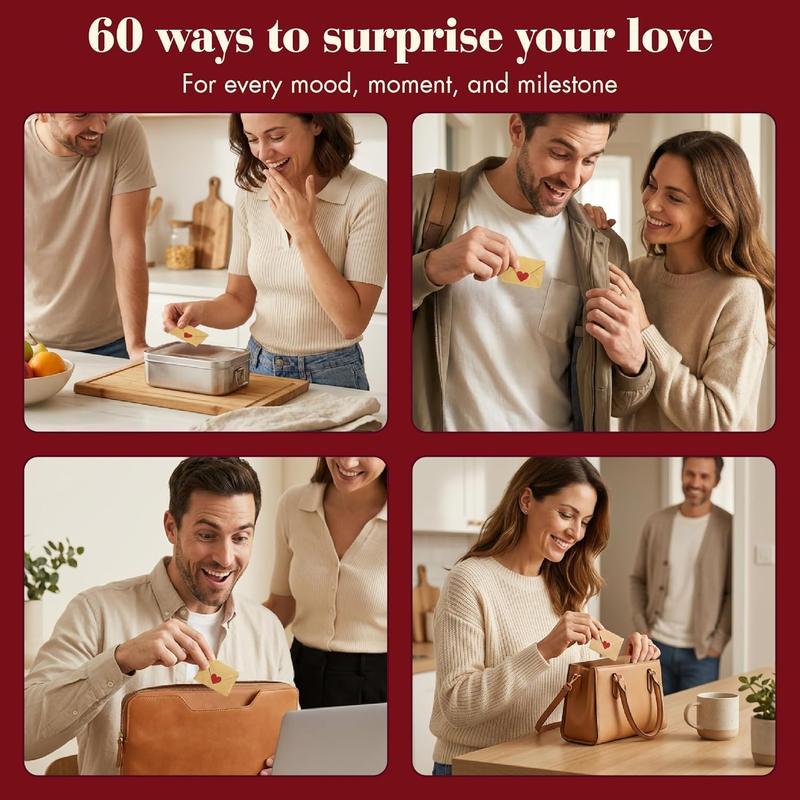 DIY Love Notes Box - Mini Blank Cards & Envelopes for Him Her - Cute Valentine’s Day Anniversary Gift for Boyfriend Valentine's Day