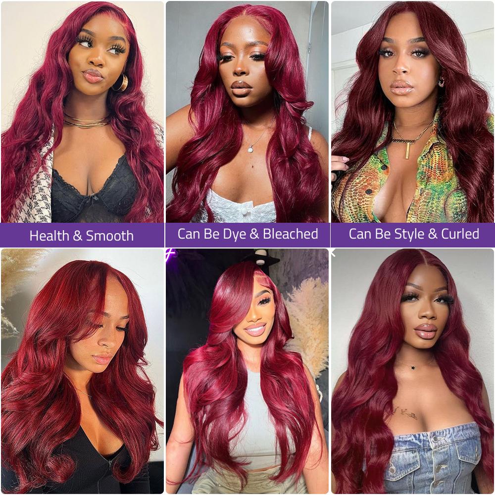 Burgundy 9x6 Gluelsss Wigs Body Wave Human Hair Wigs 99J Body Wave 13X6 Lace Frontal Wig Brazilian Colored Body Wave Lace Wig Pre Cut Pre Plucked For Black Women TikTokShopHolidayHaul Burgundy 9x6 Gluelsss Wigs Body Wave Human Hair Wigs 99J Body Wave 13X6 Lace Frontal Wig Brazilian Colored Body Wave Lace Wig Pre Cut Pre Plucked For Black Women TikTokShopHolidayHaul