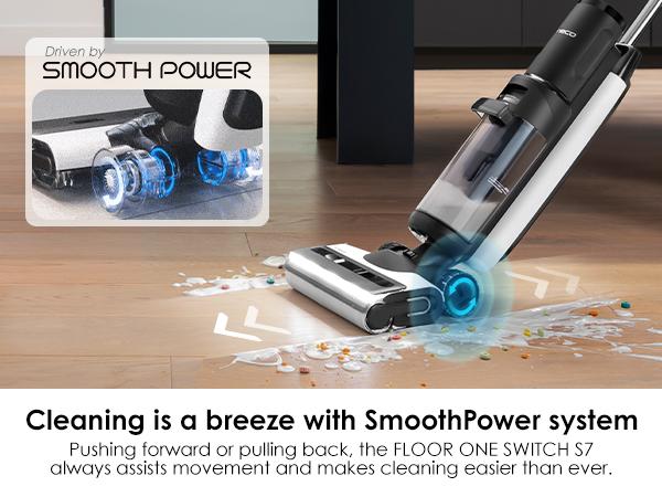 TINECO FLOOR ONE SWITCH S7 Smart Multi-Function Cleaner, Suitable for Whole-house Cleaning, Self-Cleaning, Extended Battery Lifespan, ZeroTangle Brush, Dual-Edge Cleaning, Safe for Children and Pets