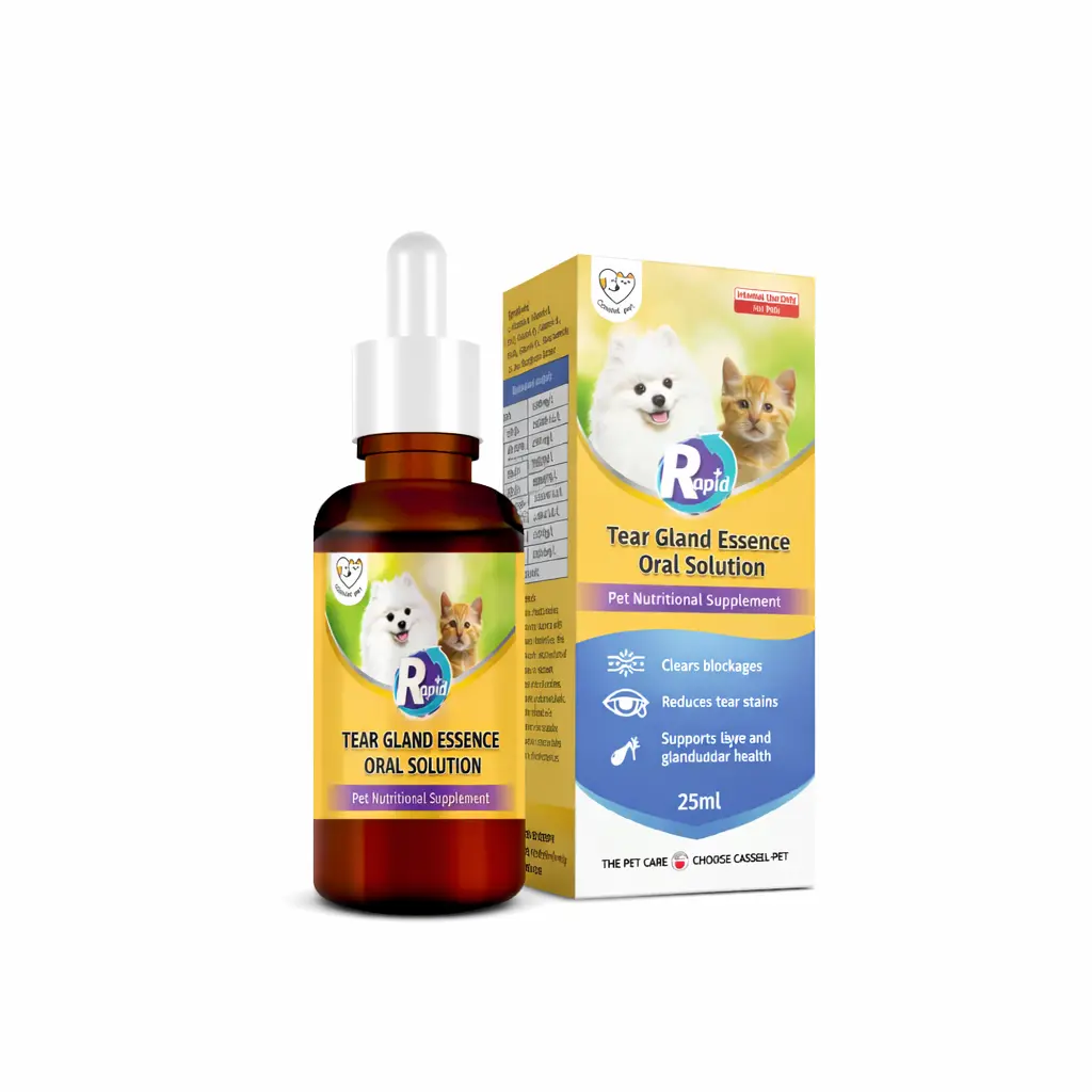 Cassiel-Pet Tear Stain Care Oral Liquid for Dogs & Cats, Daily Easy-to-Feed Drops