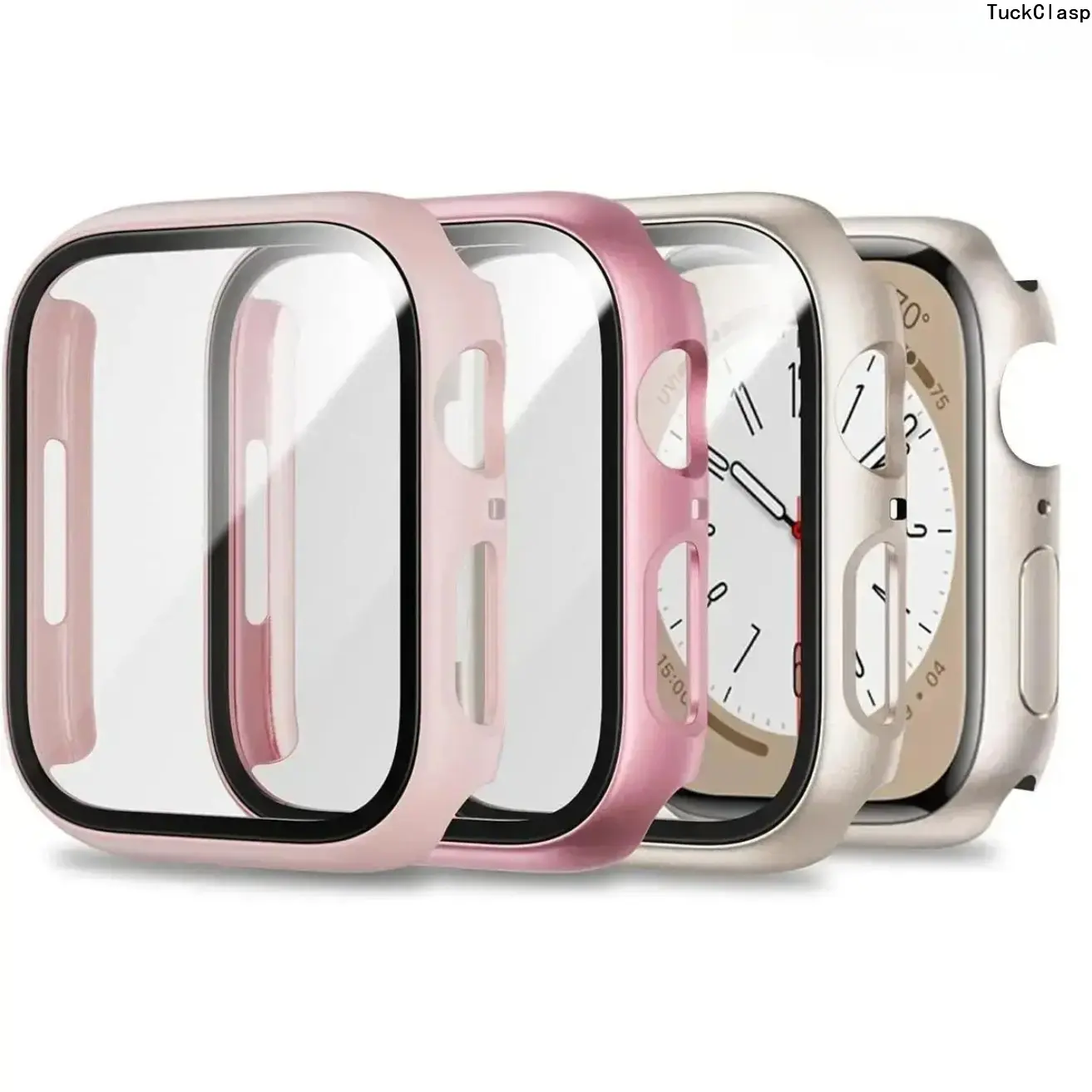 2-in-1 Smartwatch Screen Protector Kit – 3-Pack Ultra-Thin Tempered Glass, Snug Fit for Series 1–9, SE & Ultra, Great for Spring & Summer Daily Wear