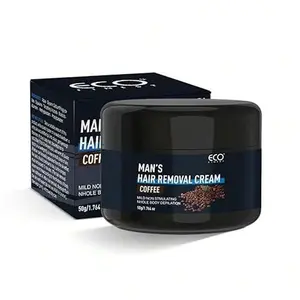 Men's Hair Removal Cream – Painless Smooth Skin Depilatory For Chest, Back, Arms & Legs, Moisturizing Formula With Coffee Extract, 150g