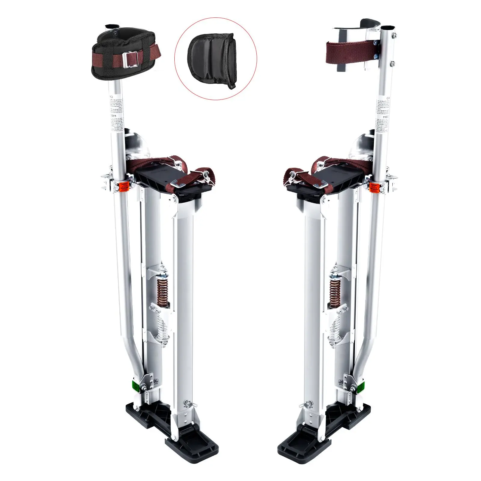 【summerfinds】VEVOR Drywall Stilts, 24''-40'' Adjustable Aluminum Tool Stilts with Protective Knee Pads, Durable and Non-slip Work Stilts for Sheetrock Painting, Walking, Taping, Silver