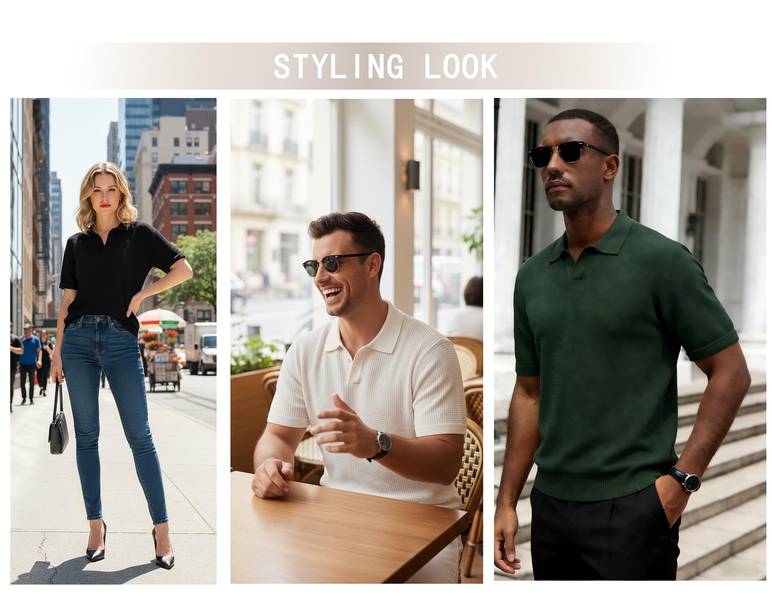 #SummerVibes 2026 Men's V Neck Short Sleeve Stretch Knit Polo Shirt Men's Ribbed Polo Shirt - Short Sleeve V-Neck Polo Shirt - Casual Summer Polo Shirt for Golfing, Leisure, Daily Work, Formal Occasions #SummerVibes 2026 Men's V Neck Short Sleeve Stretch Knit Polo Shirt Men's Ribbed Polo Shirt - Short Sleeve V-Neck Polo Shirt - Casual Summer Polo Shirt for Golfing, Leisure, Daily Work, Formal Occasions