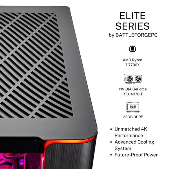 BattleForgePC Ryzen 7 9800X3D and RTX 5070 Ti full gaming pc fully  built fully  built Elite Series Gaming Computer with AMD