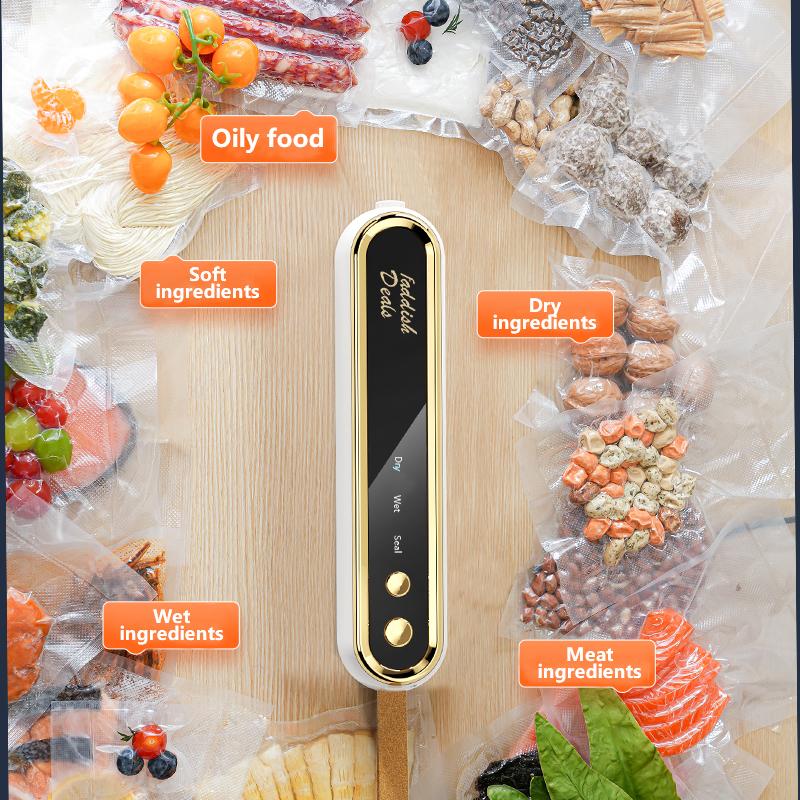 【FaddishDeal】Portable vacuum sealing machine, automatic electric vacuum sealing machine, one click to keep vegetables and meat fresh! Springtok.
