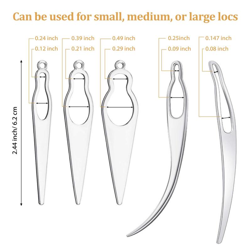 5 Pcs Dreadlock Interlocking Tool for Locs with Metal Box Sisterlock Retighten Tool for Dreadlocks Interlocks Crochet Braiding Hair Tightening Maintaining Extensions AccessorySilver