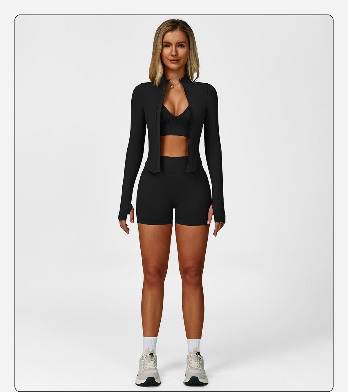 MFVIM Women's Sports Three-Piece Set Impact Compression High Waist Butt Lifting Yoga Pants for Running Yoga Everyday Workouts SpringStatements