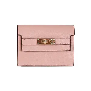 Women's Short Trifold Wallet with Metal Lock, Multi-Card Slot Purse with Cash & Coin Pocket, Minimalist Credit Card Holder for Daily Commute, Portable Small Wallet for Travel & Everyday Use