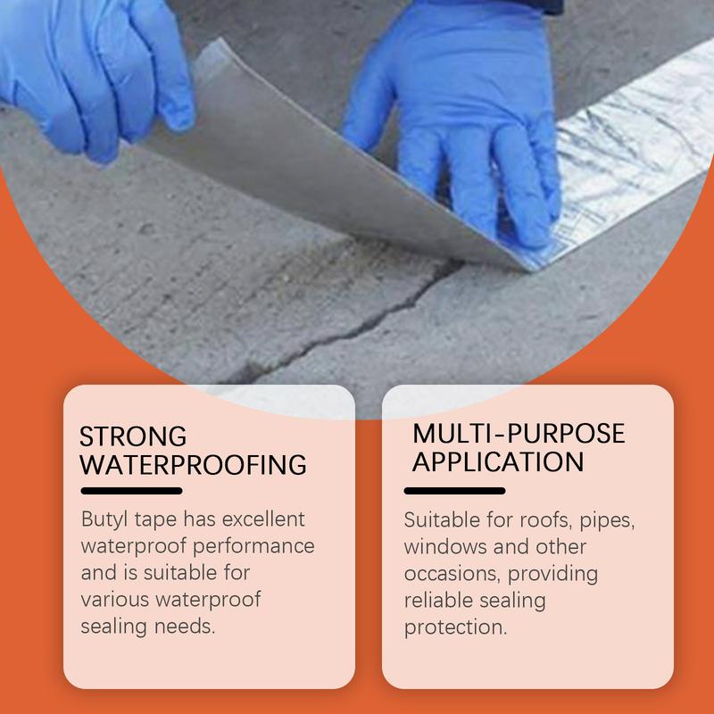 butyl  for roof leak repair and moisture-proof high-viscosity self- aluminum foil  membrane closer wooden corner bracket Soft Craft Thick Duty   industrial strength Siding Sealant Sealant for Roofs  Sealant tapes Sealing Tape Waterproof Self-Stick