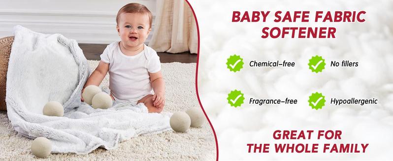 12 Pack Wool Dryer Balls, Laundry Dryer Balls Fabric Softener Alternative, Laundry Accessories for Washing & Drying, Household Items