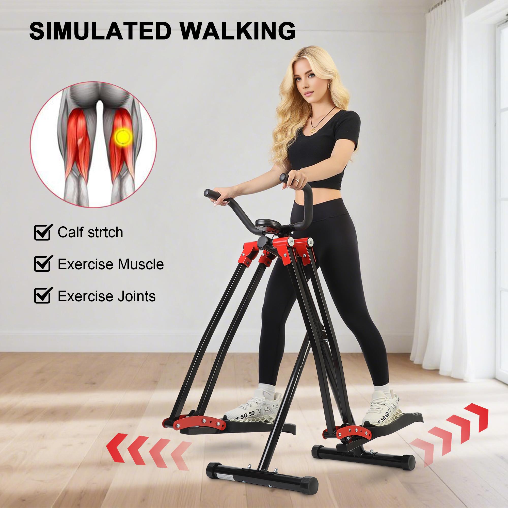 Air Walker Cross Trainer Glider - Home Gym Fitness Exercise Machine with LCD, Supports Up to 350 LBS, Ideal for Cardio Workouts