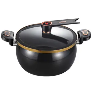 Mini pressure cooker, 8L/8.45quart non-stick multi-functional mini pressure round cooking pot, upright stew pot with locking handle, suitable for open flame, induction cooker, electric stove, and gas stove