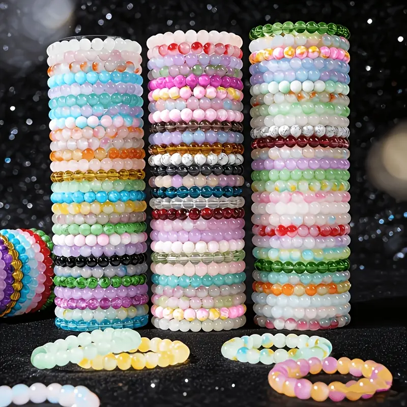 25Pcs Handcrafted Bohemian-style Glass Beaded Bracelets In Bulk for Men And Women, Multi-color Beads Paired with Colorful Beads, Suitable Both Casual Wear And Festive Occasions, Hand-woven Bracelet Random