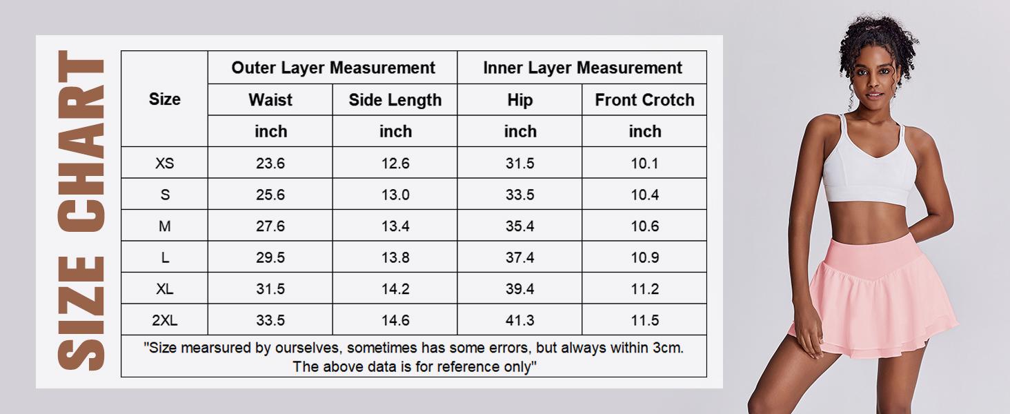 PINSPARK Womens Tennis Skirt with Pockets Double Ruffle Stretchy Athletic Skirts Lightweight Cute Golf Skort, Neon Yellow Large OutdoorFun