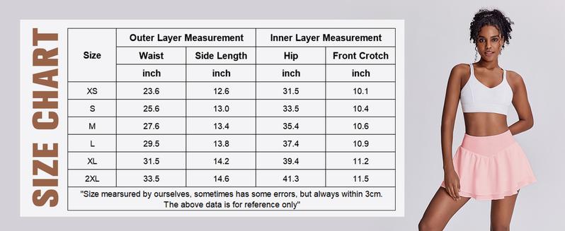 PINSPARK Womens Tennis Skirt with Pockets Double Ruffle Stretchy Athletic Skirts Lightweight Cute Golf Skort, Neon Yellow Large OutdoorFun