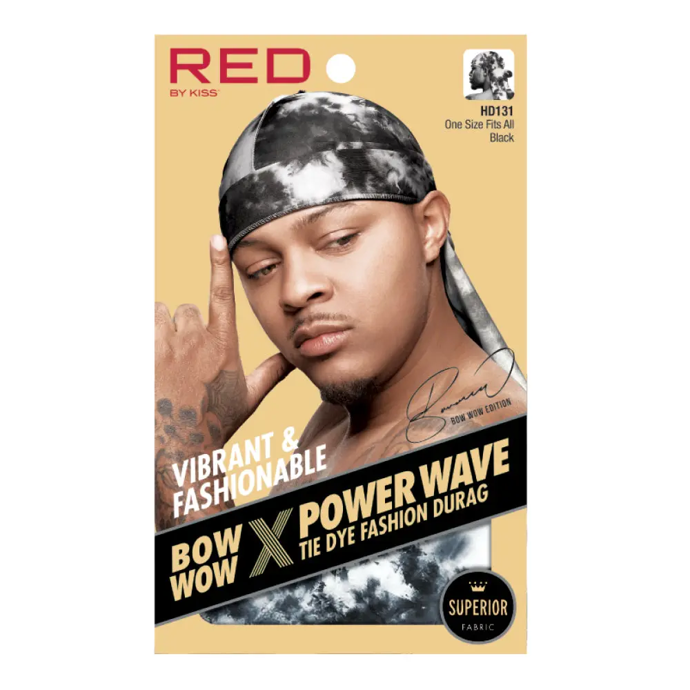 RED by KISS BOW WOW X Power Wave Tie Dye Fashion Durag