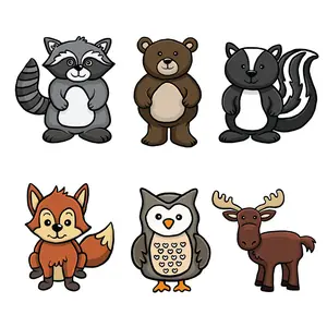 Woodland Animal Stickers – 12 Assorted Designs