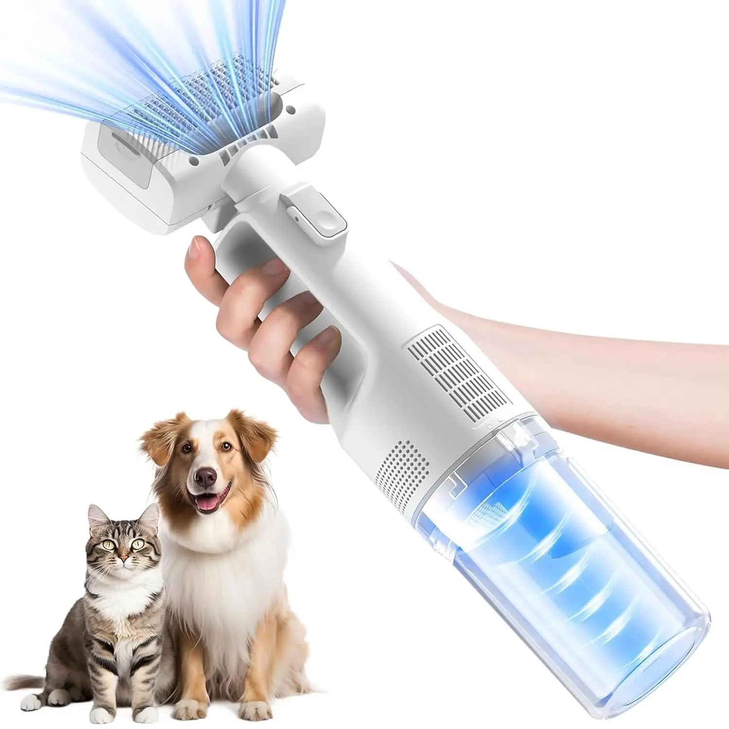 Cordless Pet Grooming Vacuum Set, 60dB Quiet Hair Removal Tool with 5 Grooming & Cleaning Attachments, 1-Touch Brush, 0 Airborne Hair Tech for Anxious & Sensitive Dogs & Cats