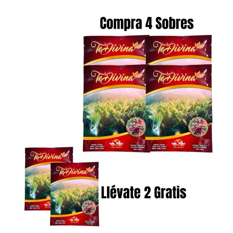 Té Divina - Buy 4 Get 2 Free, Natural Herbal Tea Caffeine-Free, 6 Weeks, Infused With Reishi premium Beverage