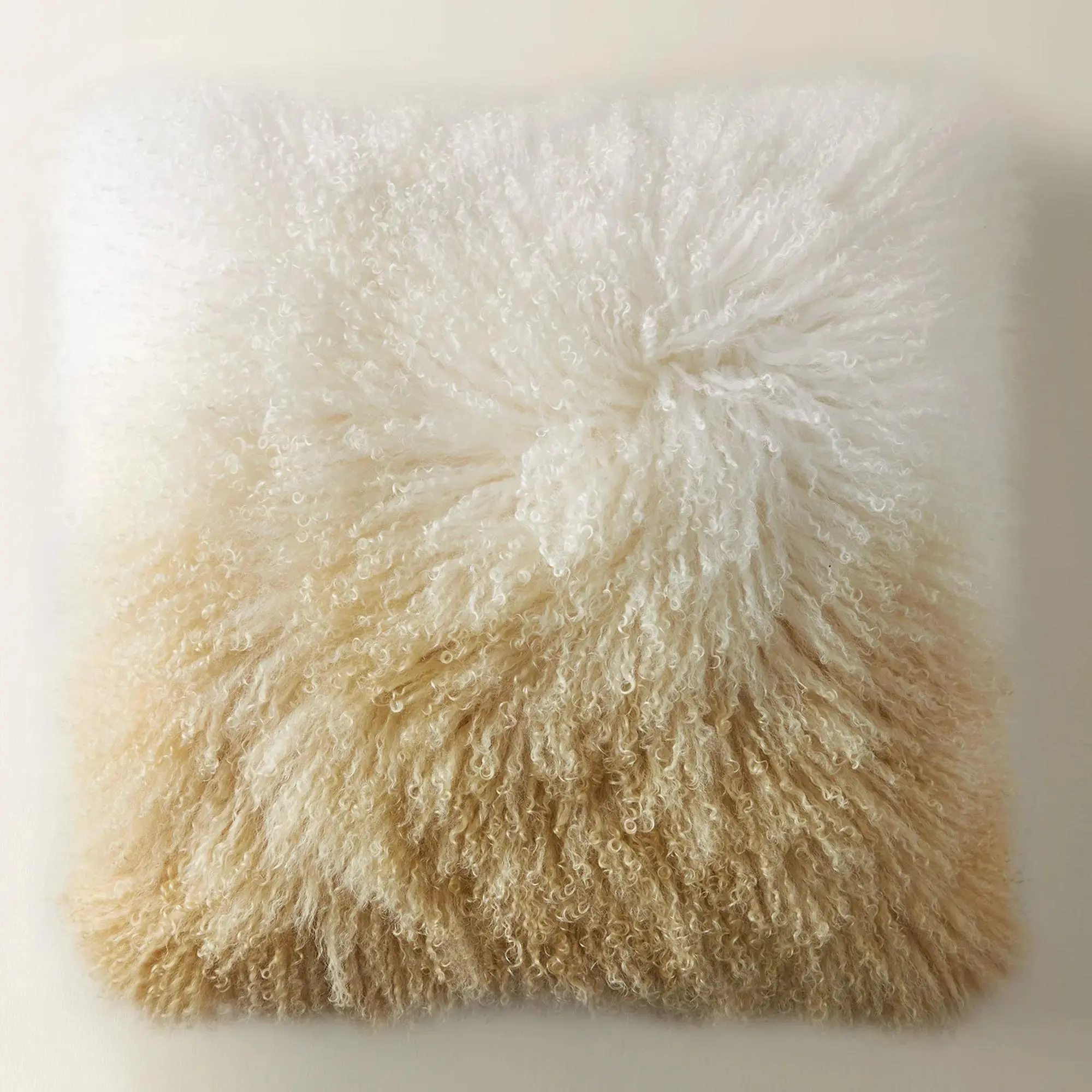 Z Gallerie Ombre Mongolian 22" Soft Furry Pillow - Home Decor Decorative Standard Pillow, Backrest Cushion, Bedside Home Textile, Decorative Standard Pillows