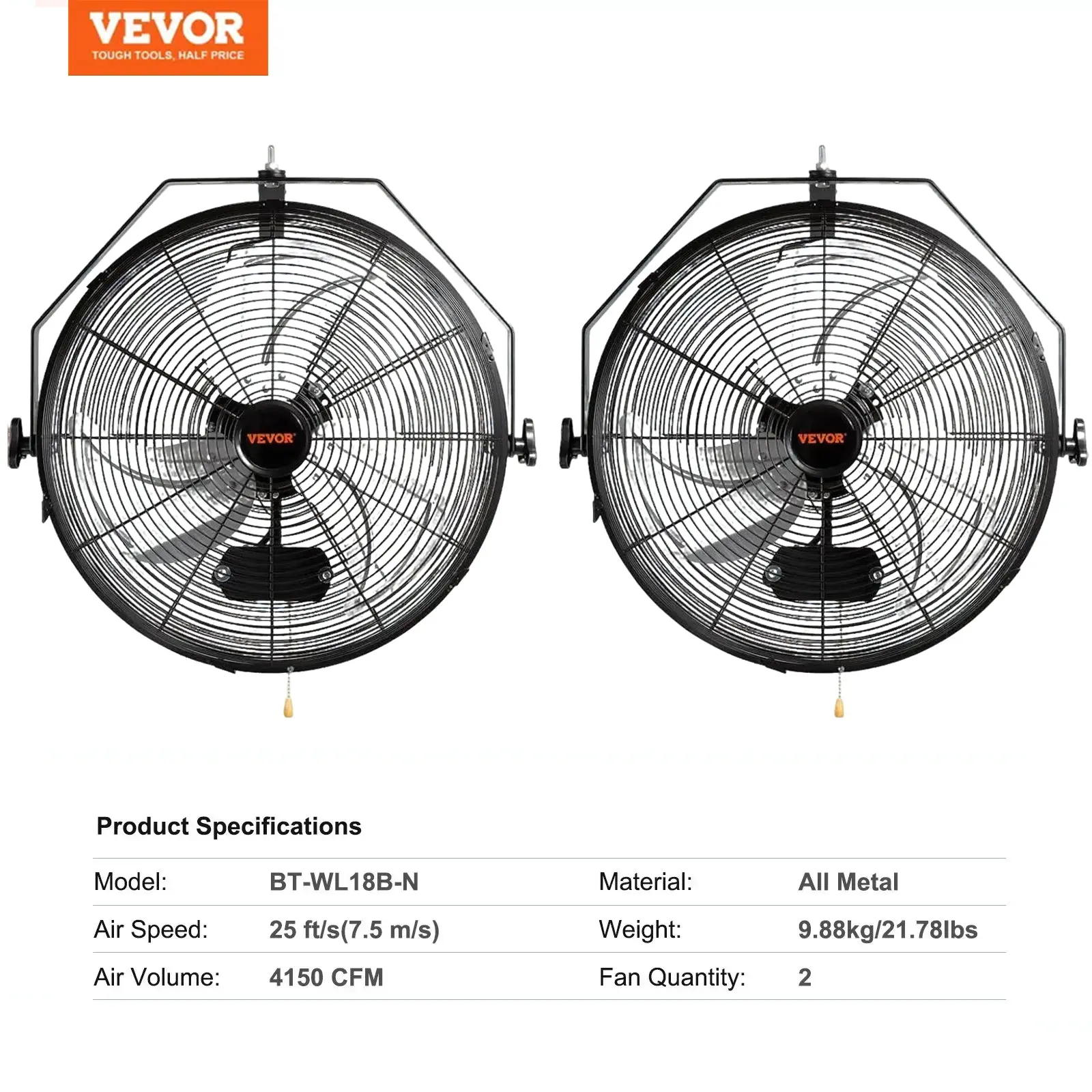18 Inch 2 Pack--3 Speed 4150 CFM
