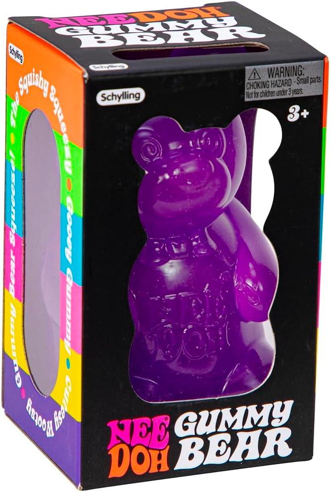 NeeDoh Gummy Bear – 3.5" Sensory Fidget Toy, Squeeze, Pull & Smush, 4 Assorted Colors, Random Color