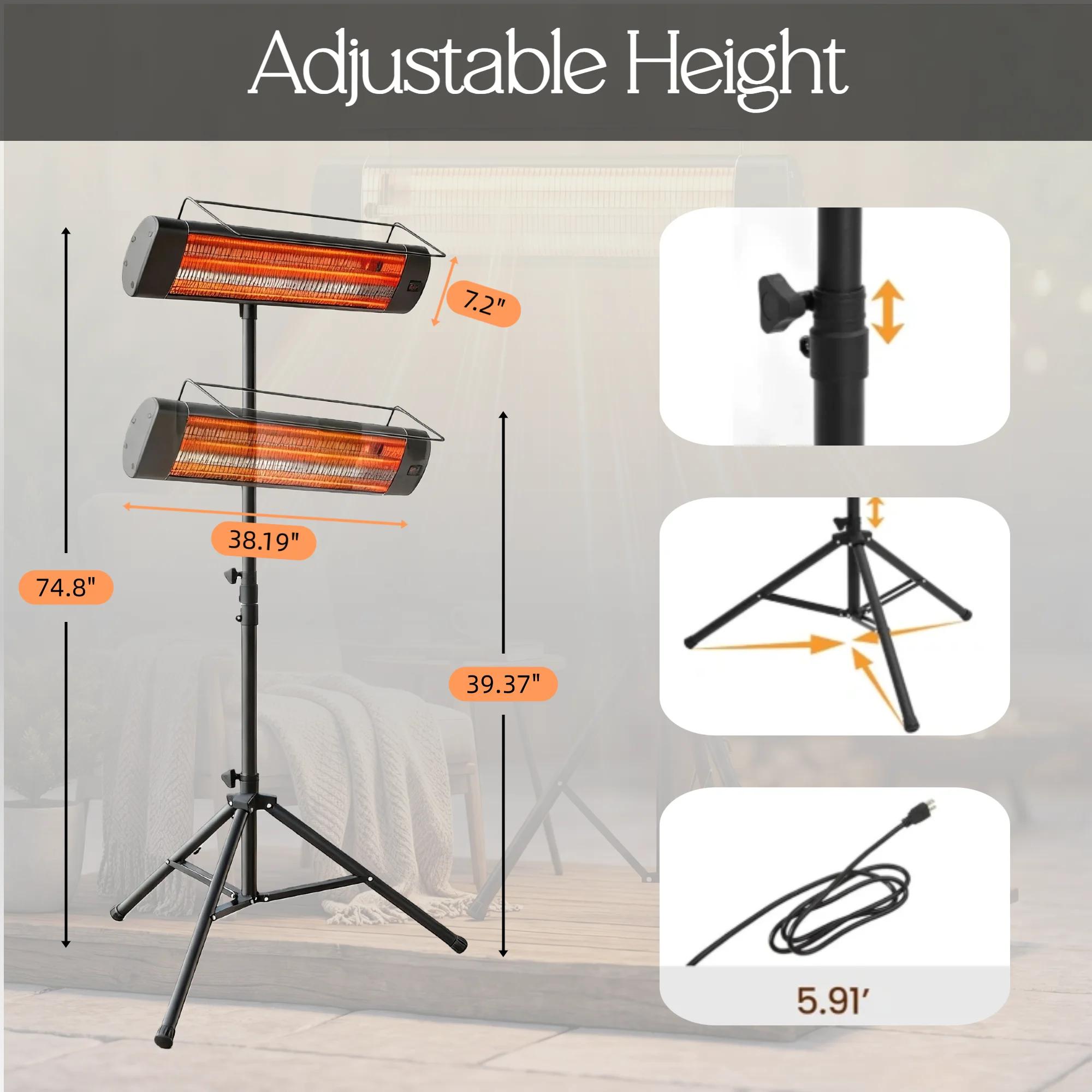 1500W Infrared Heater,3-in-1 Wall,Ceiling,Tripod,Indoor & Outdoor Use,IP65 Waterproof 1500W Infrared Heater,3-in-1 Wall,Ceiling,Tripod,Indoor & Outdoor Use,IP65 Waterproof