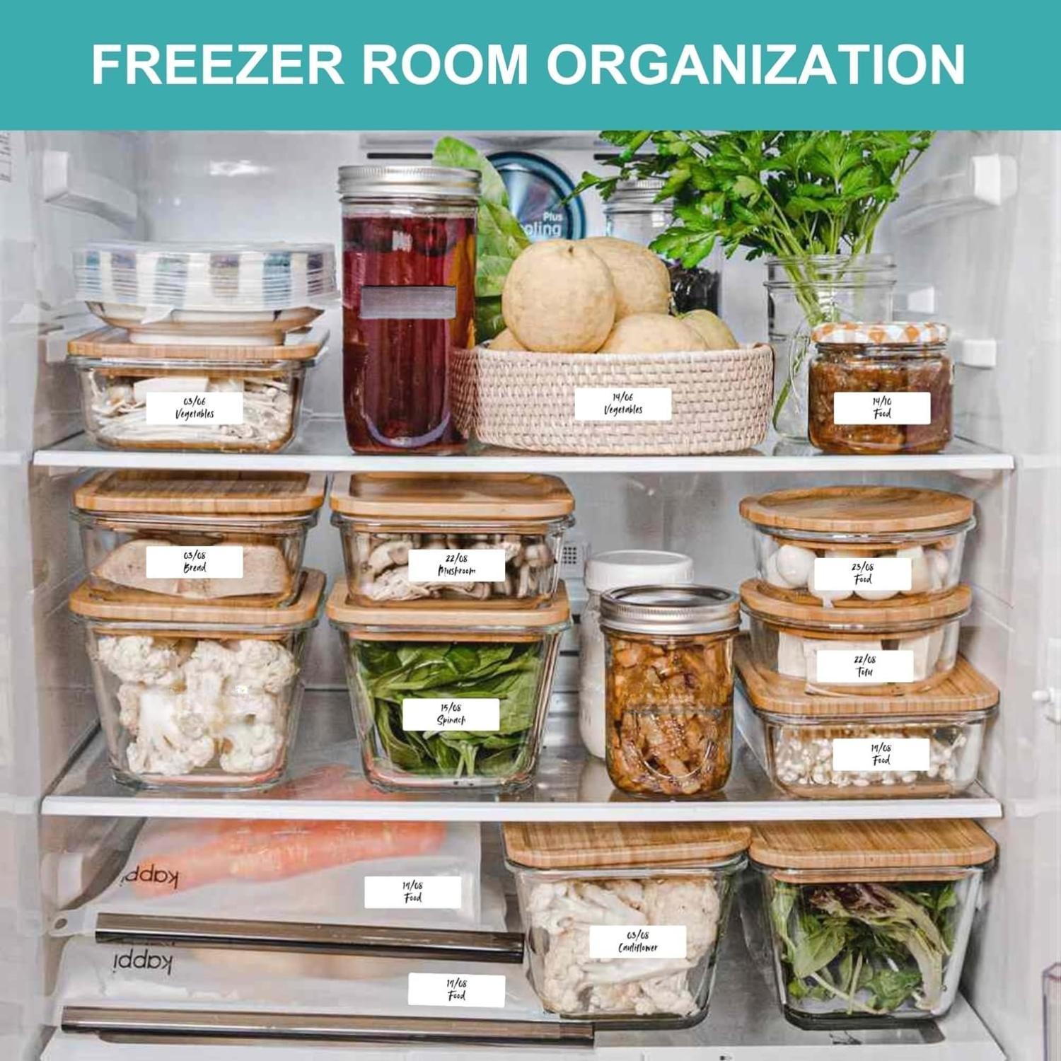 600 Blank Removable Freezer Label Stickers, 1”x3” Waterproof Adhesive Paper Tags with Perforation, Easy to Write & Peel for Food Jars, Bottles, Containers, Refrigerator, Storage