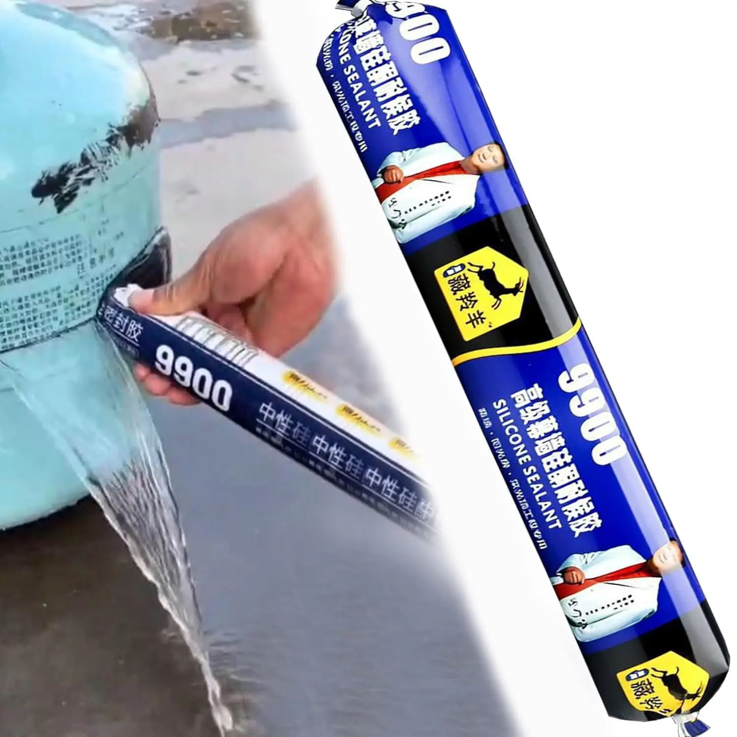 SummerVibes 9900 Silicone Sealant,Neutral Cure Waterproof Adhesive for Kitchen, Bath, Window & Door, Weatherproof Exterior & Interior Caulk, 27 Ounce