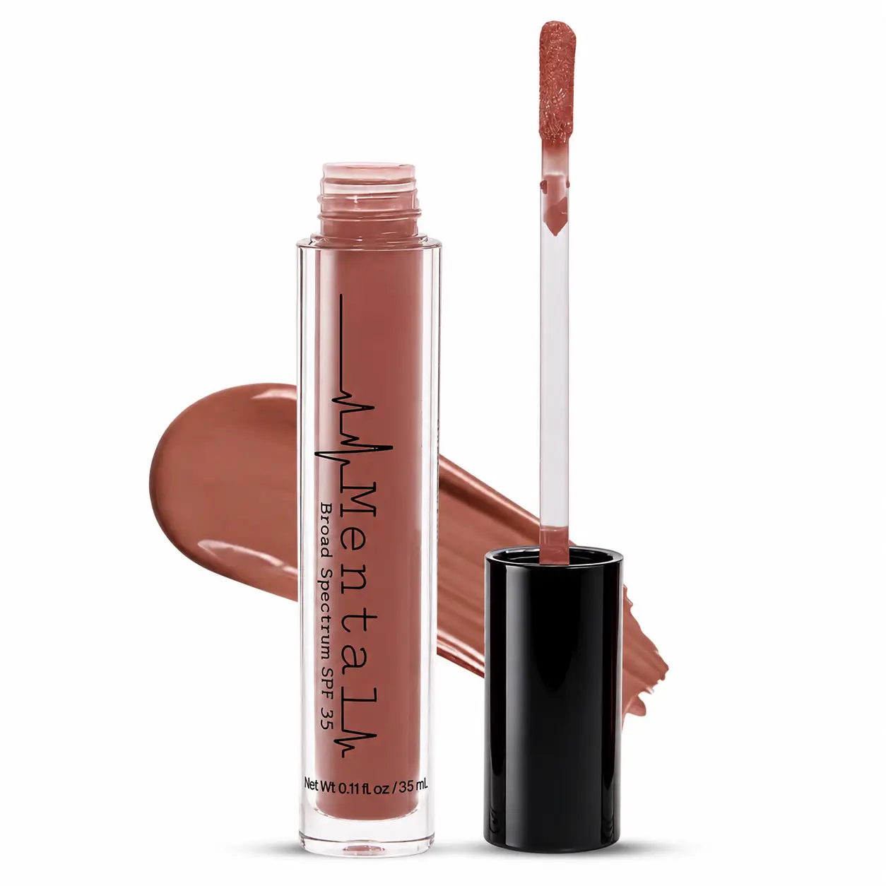 Mental Skincare Brown Tinted Lip Gloss – Glossy Shine, Smooth Lightweight Feel, Buildable Color
