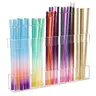 JOIORBOO 9.5in 2-Layer Plastic Acrylic Transparent Organiser Rack - Cabinet Door Mounted, Box-Packaged, Nano Gel Pads & Adhesive Tape, Ultra-Sticky Installation, Adjustable Height Split Design, Drainage Holes for Reusable Tumblers & Kitchen Small Utensils
