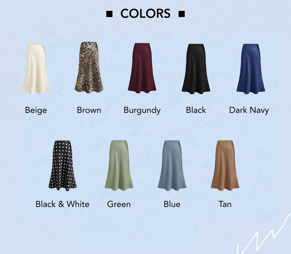 Cider Women's Satin Ruffle Maxi Skirt – Comfortable Solid Color Long Skirt for Spring Office Work, Elegant Formal & Daily Wear Dresses