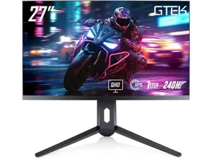 GTek 240Hz 2K Gaming Computer Monitor, 27 Inch Display Full WQHD 2560 x 1440P, Extreme Low Motion Blur, Fast IPS 1ms MPRT, DisplayPort/HDMI, VESA - Q2740P