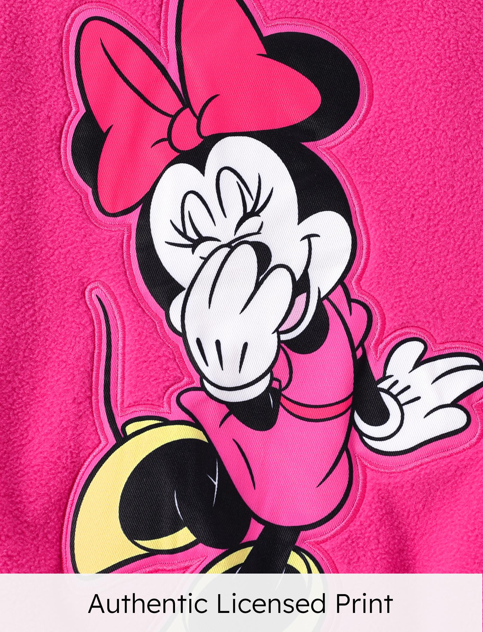 Disney Minnie Mouse Kids' Baseball Jacket - Cute Color - Block Design, Soft Fleece | Exclusive on TikTok Shop Perfect For Young Fans Ideal For Everyday Wear，SprIngGIowUp ,RefreshedLook